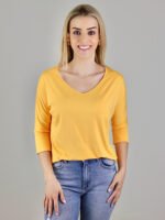 03.0118 T SHIRT MANGA 3/4 AMPLA GOLA V PEQUIM