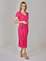 01.0206 VESTIDO GOLA V MIDI CANELADO C CINTO TAIPEI