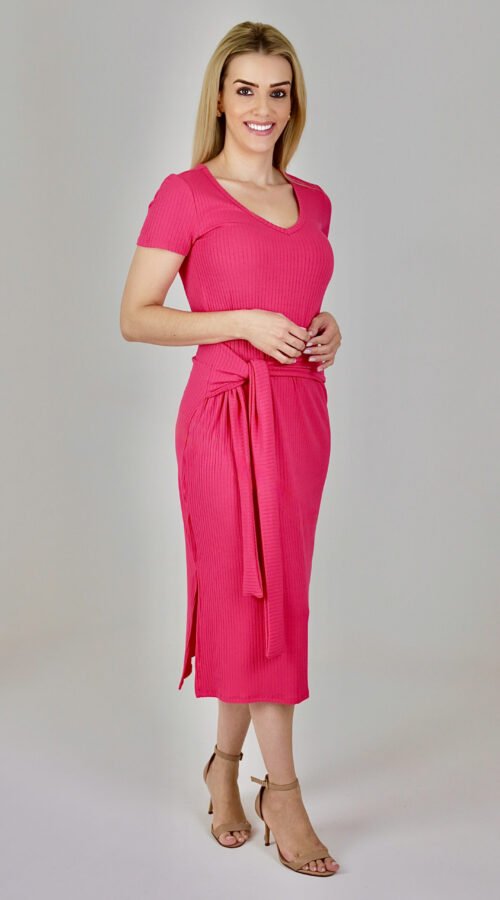 01.0206 VESTIDO GOLA V MIDI CANELADO C CINTO TAIPEI