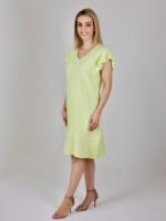 01.0263 VESTIDO GOLA V BABADOS ALGODÃO PRAGA